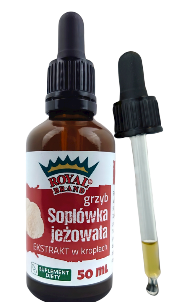 GRZYBY SOPLÓWKA JEŻOWATA (LION’S MANE) EKSTRAKT W KROPLACH 50 ml – ROYAL BRAND