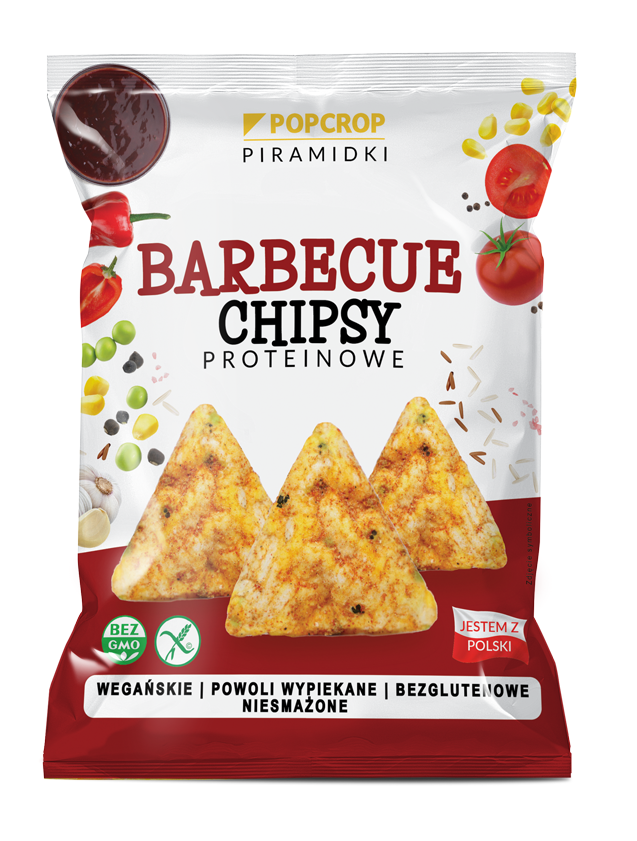 CHRUPKI PIRAMIDKI PROTEINOWE O SMAKU BBQ BEZGLUTENOWE 60 g – POPCROP