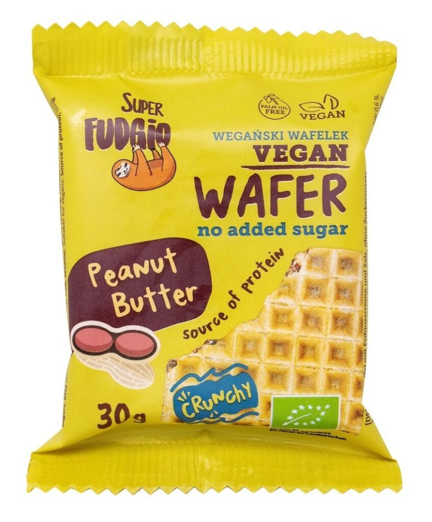 WAFELEK Z KREMEM ARACHIDOWYM I SOLĄ BEZ DODATKU CUKRU BIO 30 g – ME GUSTO (SUPER FUDGIO)