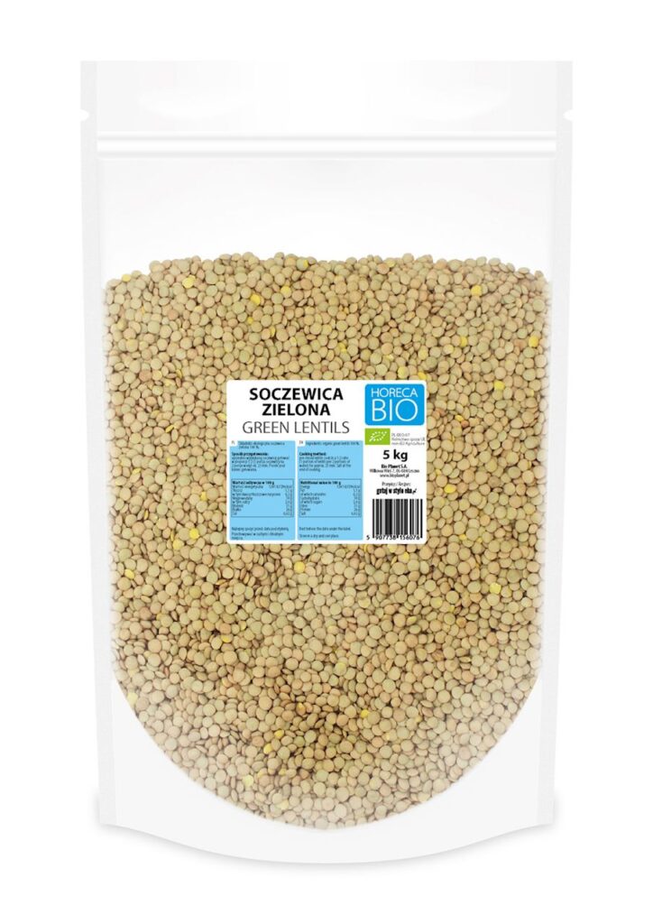 SOCZEWICA ZIELONA BIO 5 kg – HORECA (BIO PLANET)