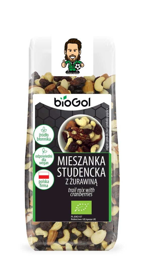 MIESZANKA STUDENCKA Z ŻURAWINĄ BIO 150 g – BIOGOL