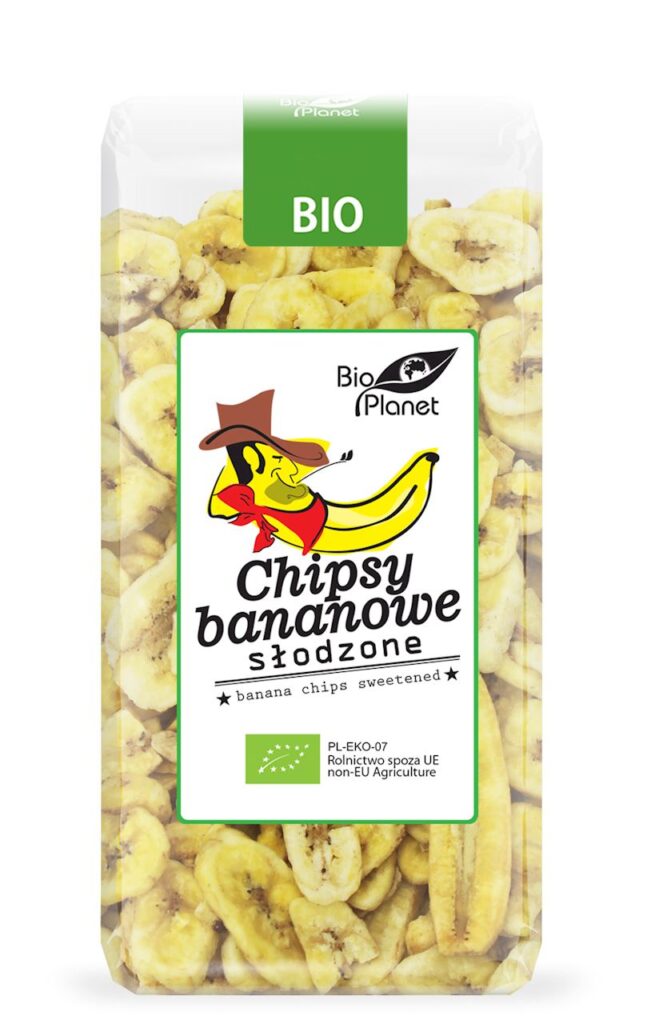 CHIPSY BANANOWE SŁODZONE BIO 150 g – BIO PLANET
