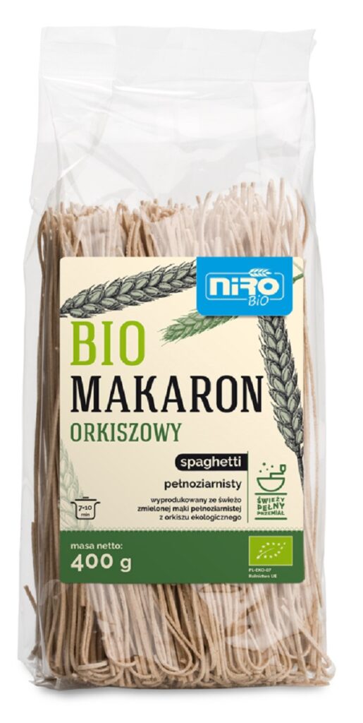 MAKARON (ORKISZOWY RAZOWY) SPAGHETTI BIO 400 g – NIRO