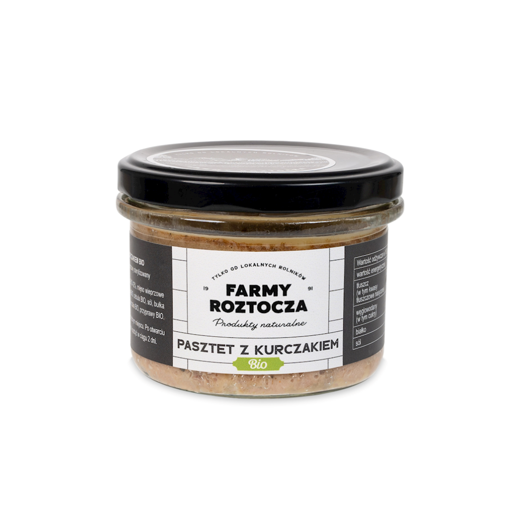 PASZTET DROBIOWO – WIEPRZOWY BIO 180 g (SŁOIK) – FARMY ROZTOCZA