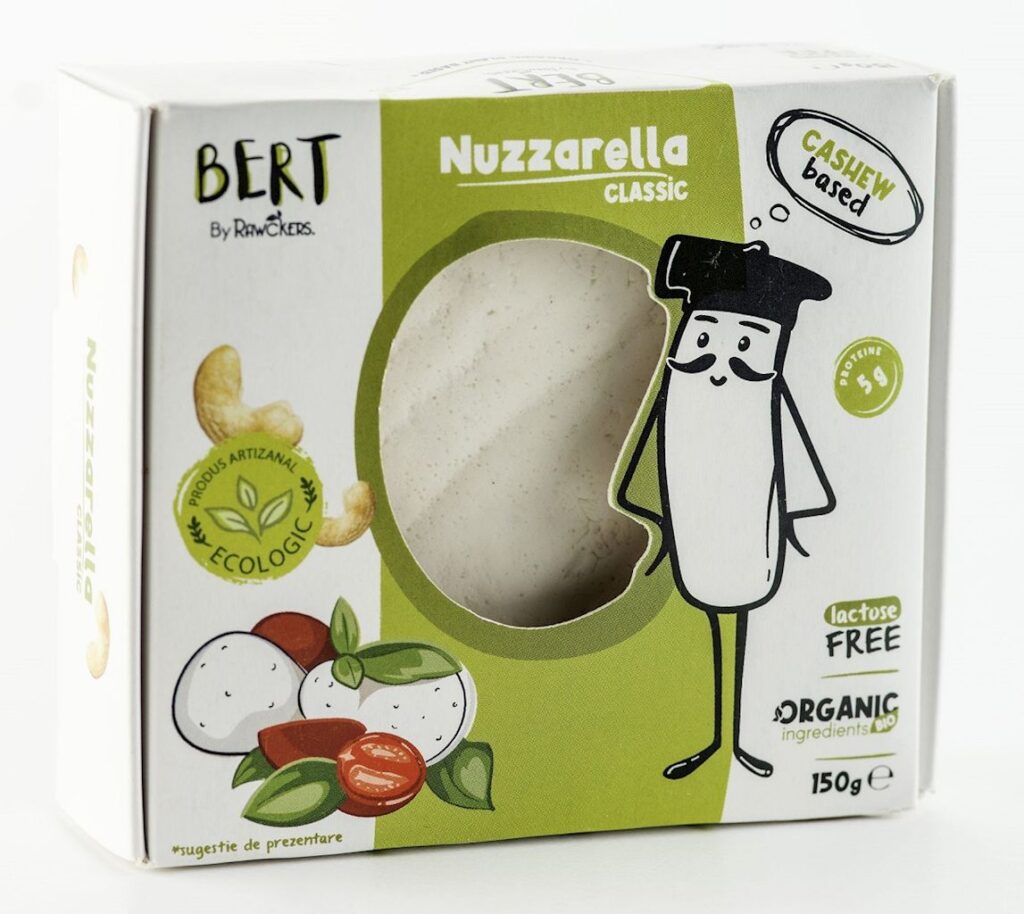 WEGAŃSKA ALTERNATYWA SERA TYPU MOZZARELLA Z ORZECHÓW NERKOWCA BIO 150 g – BERT