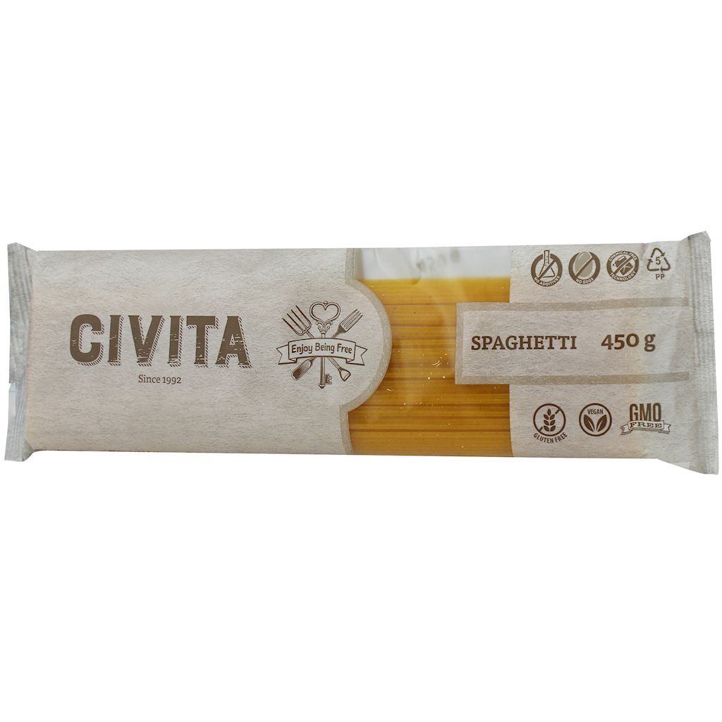 MAKARON (KUKURYDZIANY) SPAGHETTI BEZGLUTENOWY 450 g – CIVITA