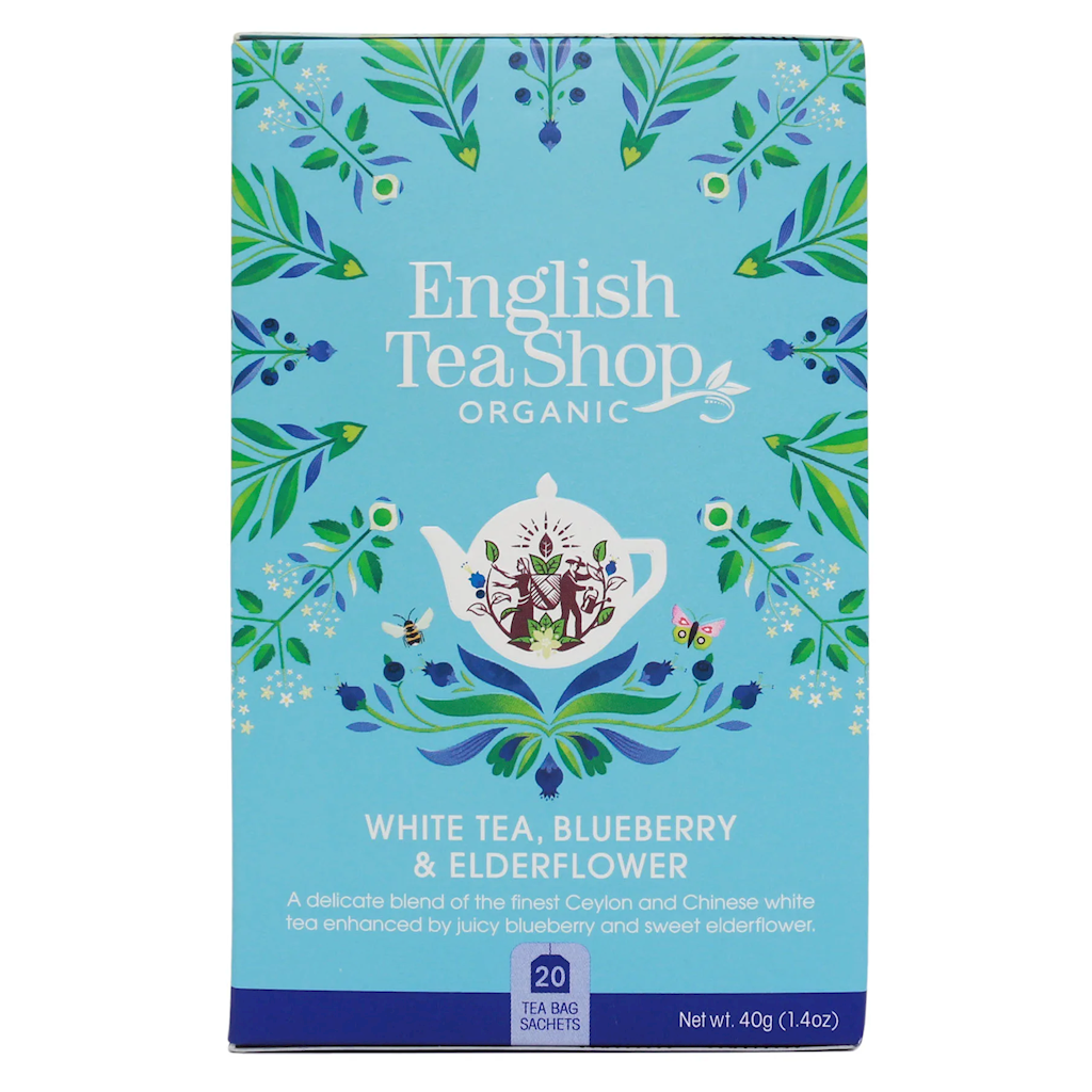 HERBATA BIAŁA Z CZARNYM BZEM I BORÓWKĄ BIO (20 x 2 g) 40 g – ENGLISH TEA SHOP ORGANIC