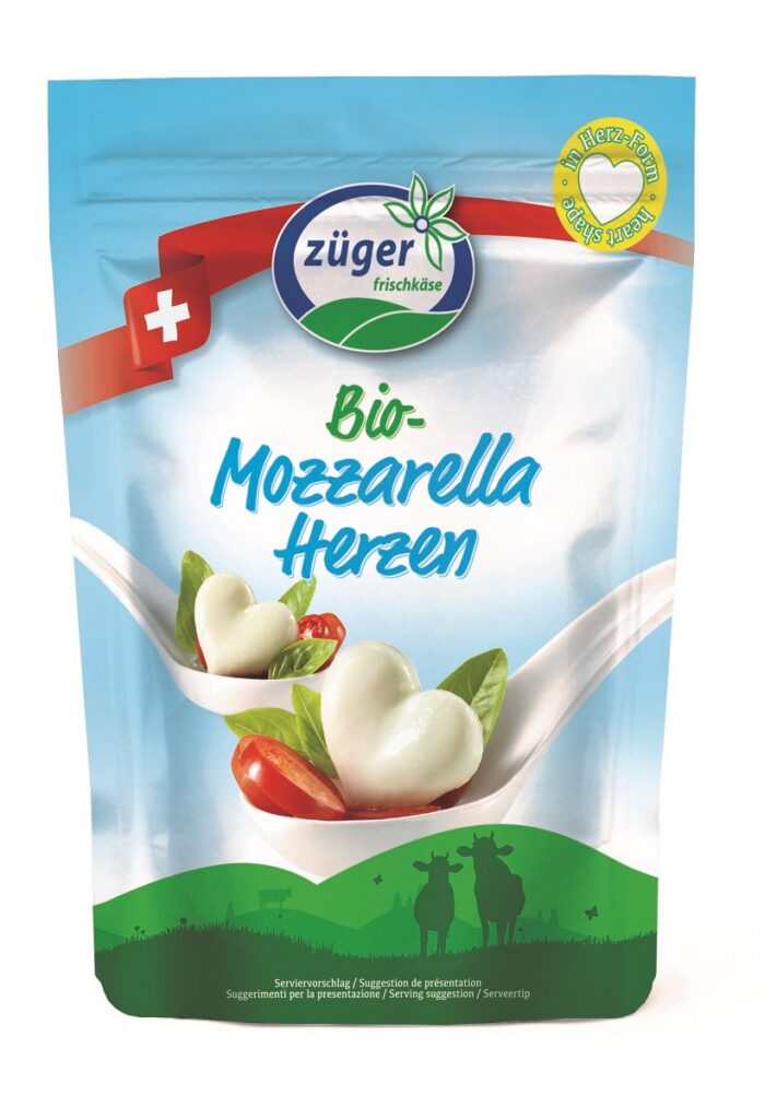MOZZARELLA MINI W KSZTAŁCIE SERC BIO 260 g (130 g) – ZUGER