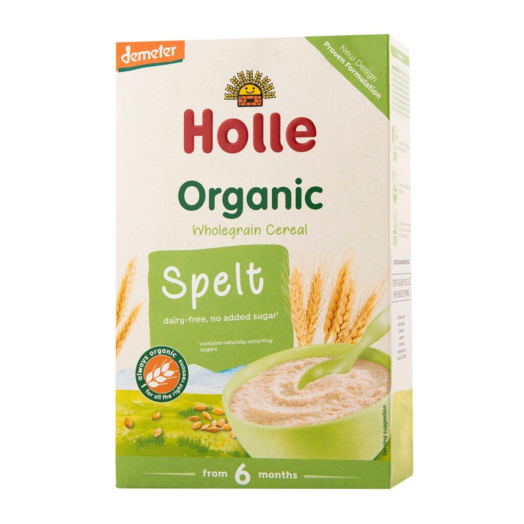 KASZKA ORKISZOWA PEŁNOZIARNISTA BEZ DODATKU CUKRÓW OD 6 MIESIĄCA DEMETER BIO 250 g – HOLLE