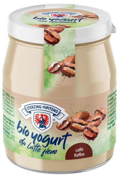 JOGURT KAWOWY Z MLEKA SIENNEGO BEZGLUTENOWY BIO 150 g (SŁOIK) – STERZING-VIPITENO