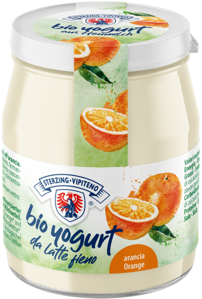 JOGURT POMARAŃCZOWY Z MLEKA SIENNEGO BEZGLUTENOWY BIO 150 g (SŁOIK) – STERZING-VIPITENO
