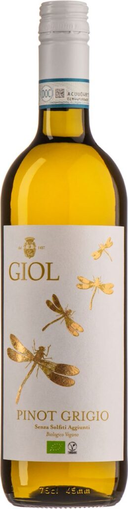 WINO GIOL PINOT GRIGIO BEZ DODATKU SIARCZYNÓW BIAŁE WYTRAWNE BIO 0,75 L (WŁOCHY)