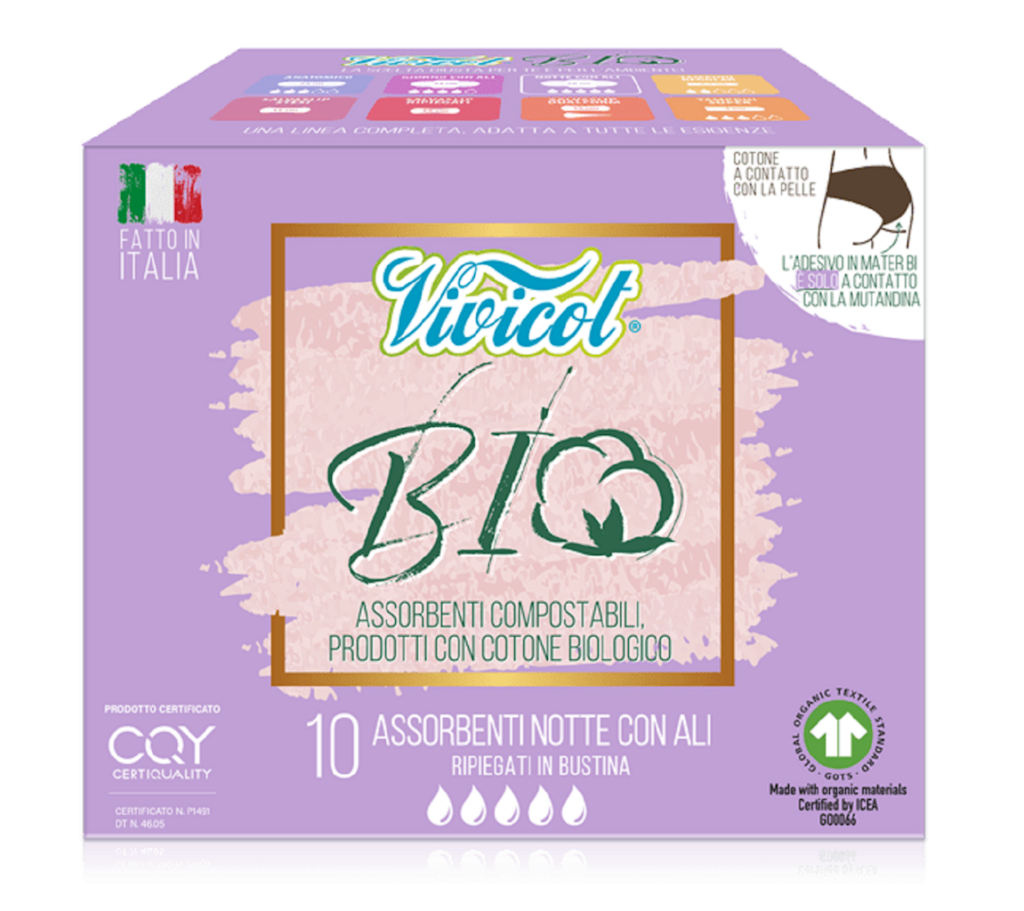 PODPASKI HIGIENICZNE ZE SKRZYDEŁKAMI NA NOC ECO 10 szt. – VIVICOT