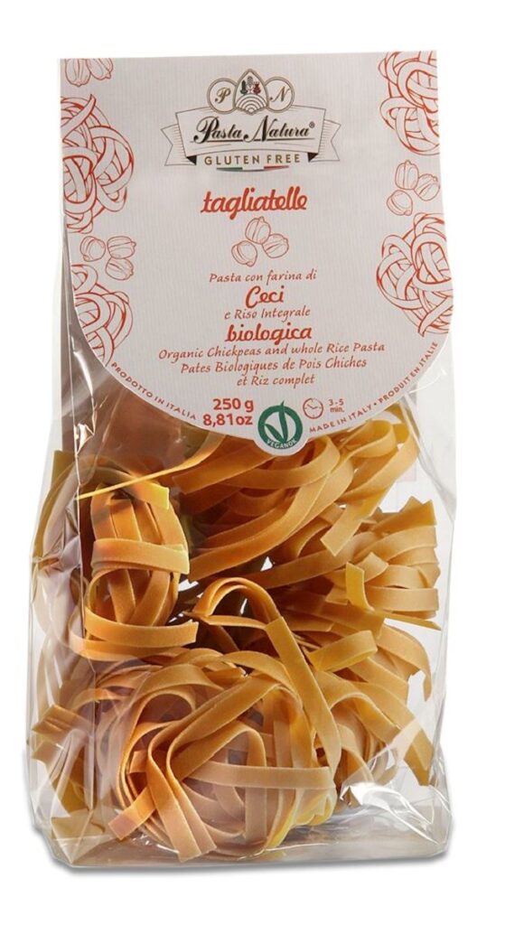 MAKARON (Z CIECIERZYCY I BRĄZOWEGO RYŻU) TAGLIATELLE BEZGLUTENOWY BIO 250 g – PASTA NATURA