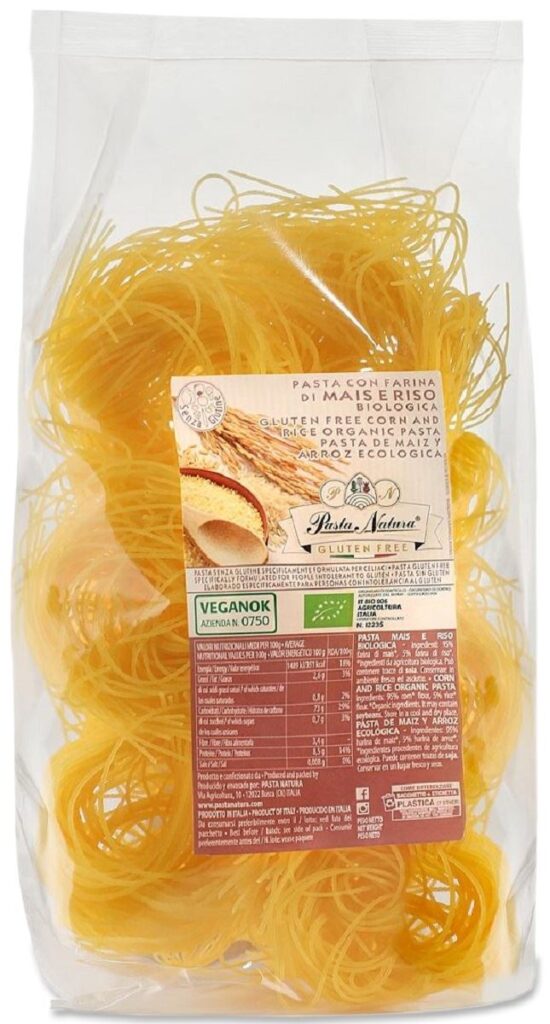 MAKARON (KUKURYDZIANO – RYŻOWY) GNIAZDA BEZGLUTENOWY BIO 250 g – PASTA NATURA