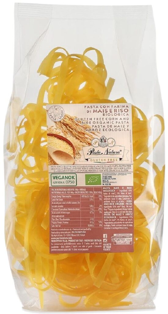MAKARON (KUKURYDZIANO – RYŻOWY) TAGLIATELLE BEZGLUTENOWY BIO 250 g – PASTA NATURA
