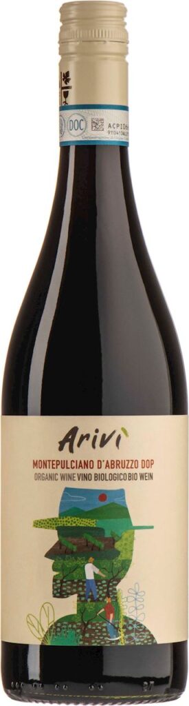 WINO ARIVI’ MONTEPULCIANO D’ABRUZZO CZERWONE WYTRAWNE BIO 0,75 L (WŁOCHY)