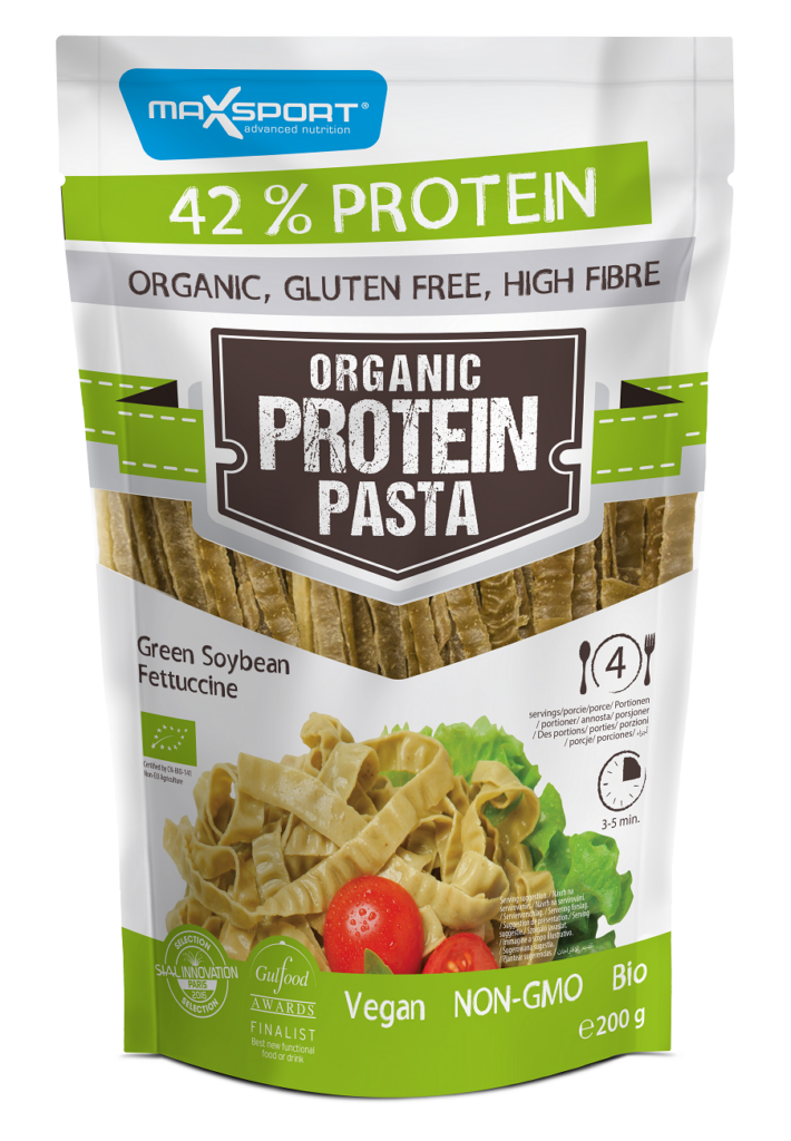 MAKARON PROTEINOWY (Z SOI ZIELONEJ) FETTUCCINE BEZGLUTENOWY BIO 200 g – MAXSPORT