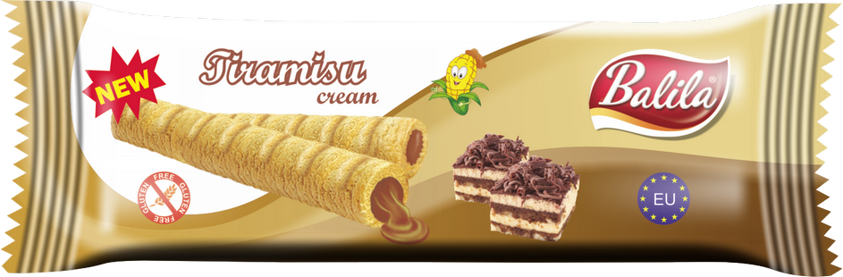 RURKI KUKURYDZIANE Z KREMEM O SMAKU TIRAMISU BEZGLUTENOWE 18 g – BALILA
