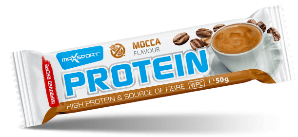 BATON PROTEINOWY O SMAKU KAWOWYM W CZEKOLADZIE MLECZNEJ BEZGLUTENOWY 50 g – MAXSPORT