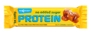 BATON PROTEINOWY O SMAKU SŁONY KARMEL W CZEKOLADZIE MLECZNEJ BEZ DODATKU CUKRÓW BEZGLUTENOWY 40 g - MAXSPORT