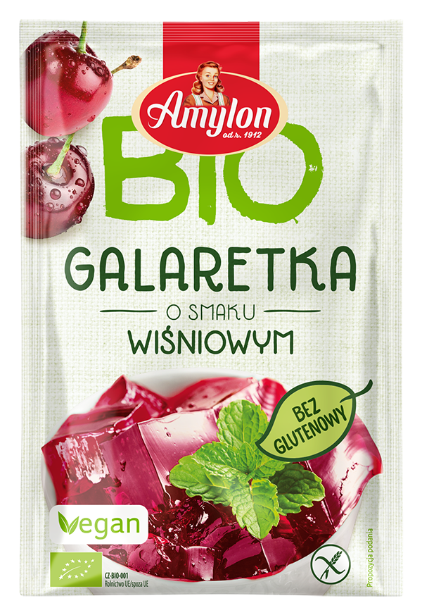 GALARETKA Z AGAREM O SMAKU WIŚNIOWYM BEZGLUTENOWA BIO 40 g – AMYLON