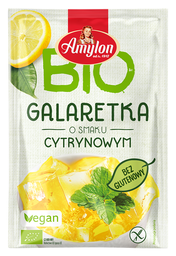 GALARETKA Z AGAREM O SMAKU CYTRYNOWYM BEZGLUTENOWA BIO 40 g – AMYLON
