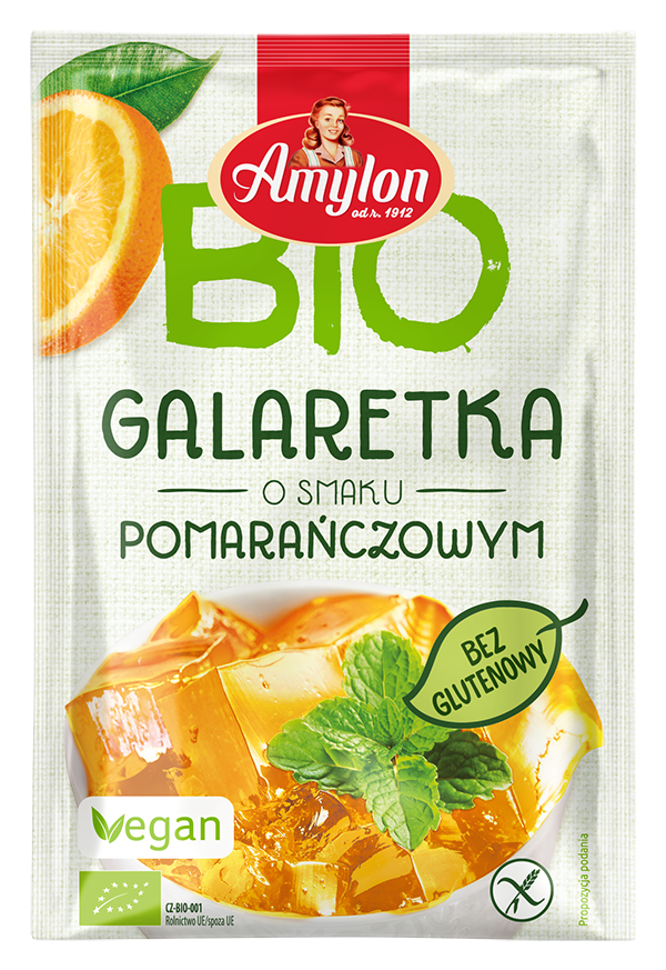 GALARETKA Z AGAREM O SMAKU POMARAŃCZOWYM BEZGLUTENOWA BIO 40 g – AMYLON