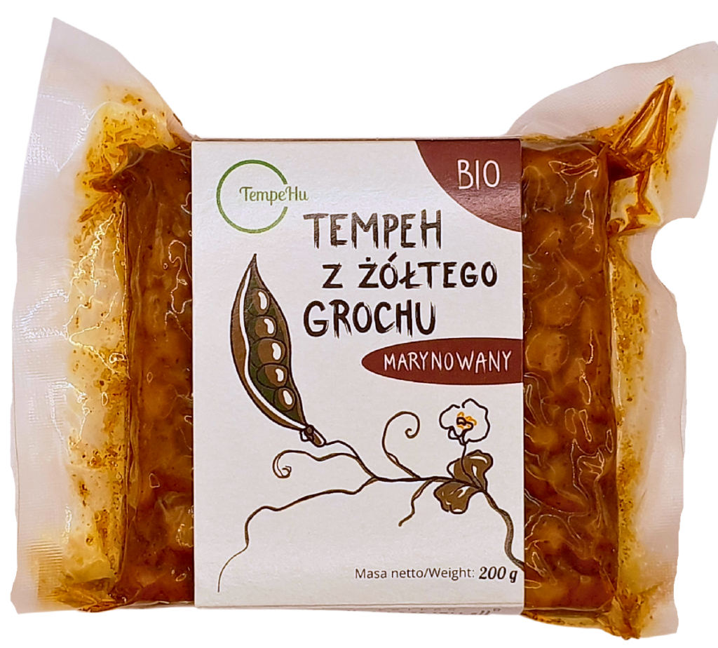 TEMPEH Z GROCHU ŻÓŁTEGO MARYNOWANY BIO 200 g – TEMPEHU