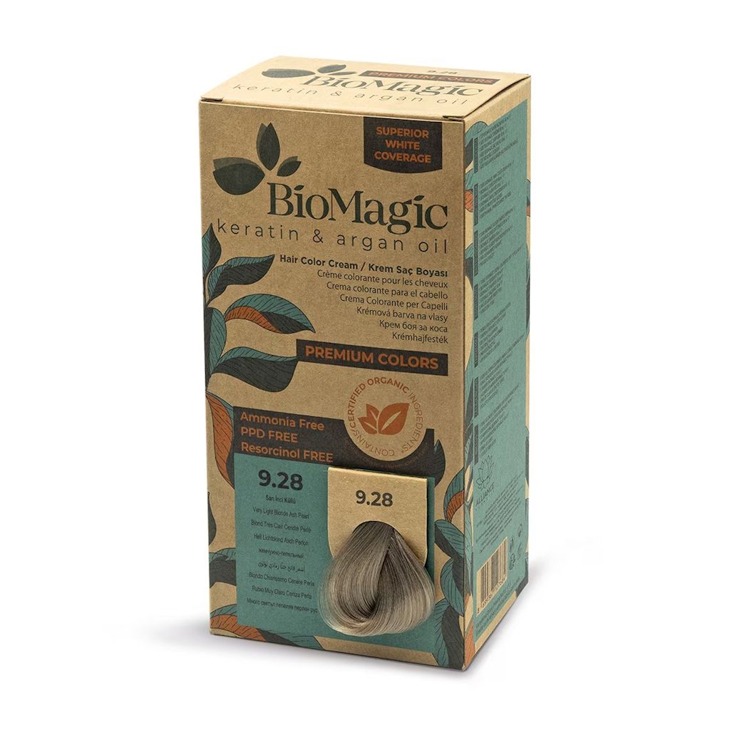 FARBA DO WŁOSÓW POPIELATO PERŁOWY BARDZO JASNY BLOND (9.28) 170 ml – BIOMAGIC