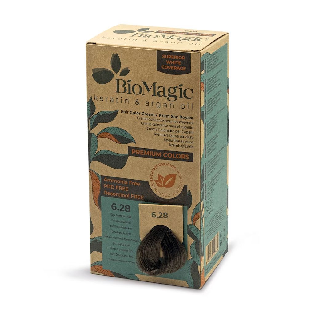 FARBA DO WŁOSÓW POPIELATO PERŁOWY CIEMNY BLOND (6.28) 170 ml – BIOMAGIC