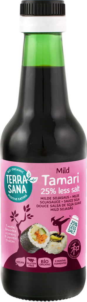 SOS SOJOWY TAMARI ŁAGODNY 25 % MNIEJ SOLI BEZGLUTENOWY BIO 250 ml – TERRASANA