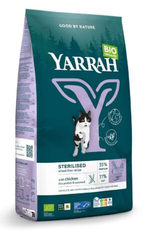 (DLA KOTA WYSTERYLIZOWANEGO) KARMA Z KURCZAKIEM I ŚLEDZIEM BIO 700 g - YARRAH