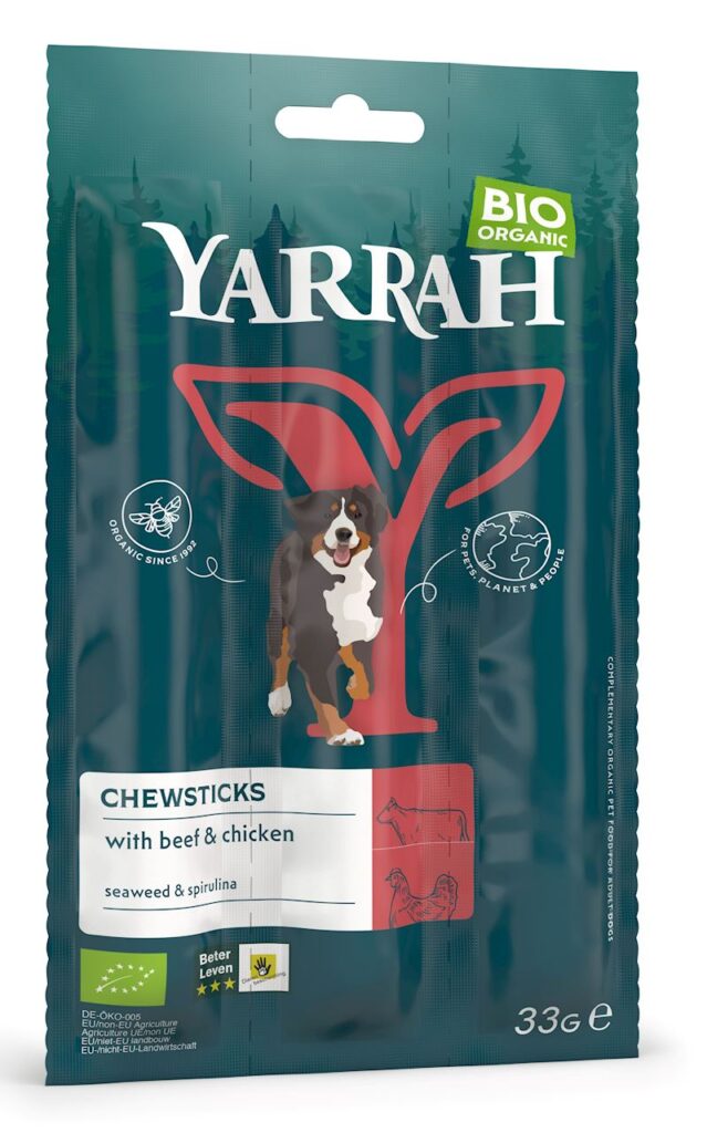 (DLA PSA) PRZYSMAK – PAŁECZKI WOŁOWE Z ALGAMI MORSKIMI BIO (3 szt.) 33 g – YARRAH