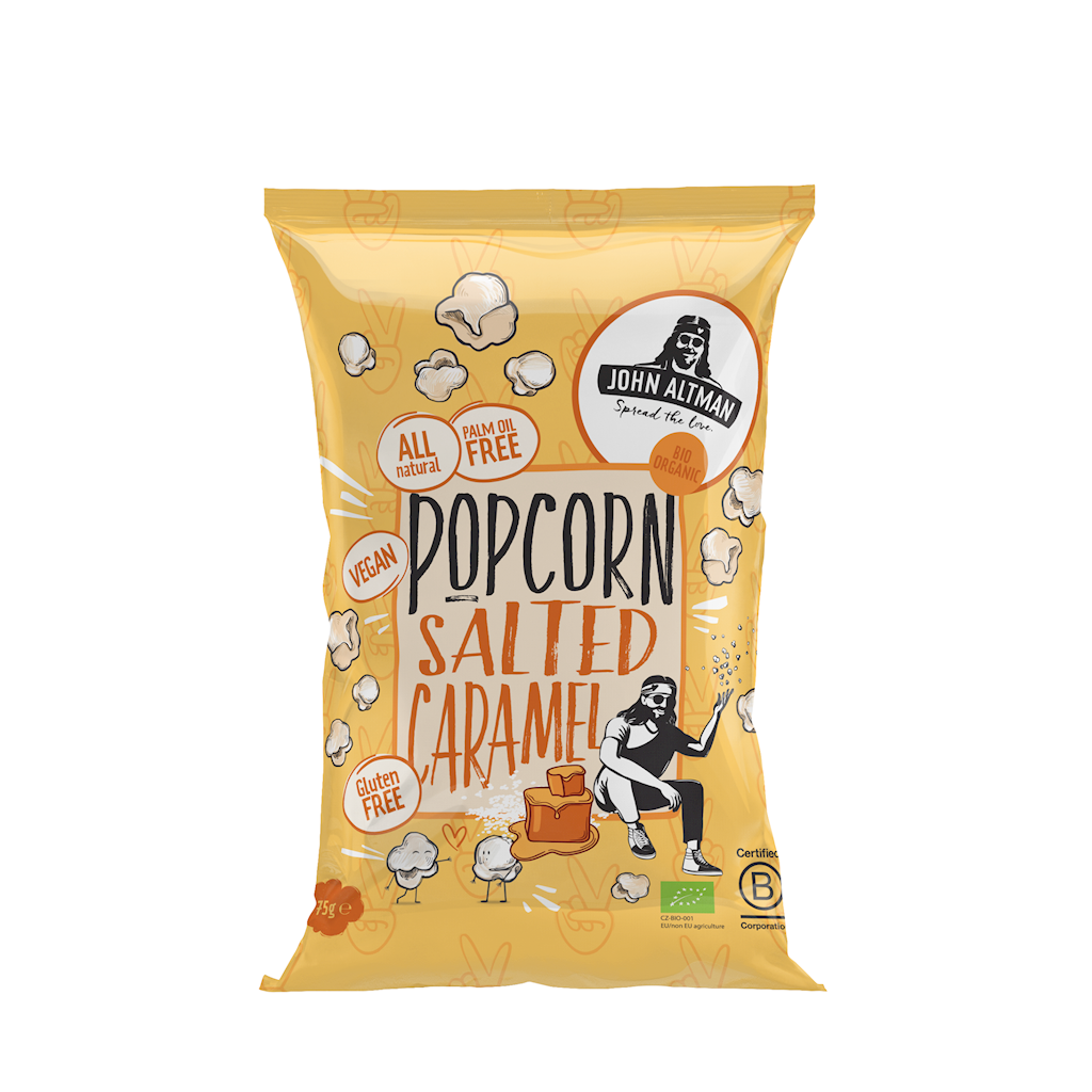 POPCORN O SMAKU SŁONEGO KARMELU BEZGLUTENOWY BIO 75 g – JOHN ALTMAN