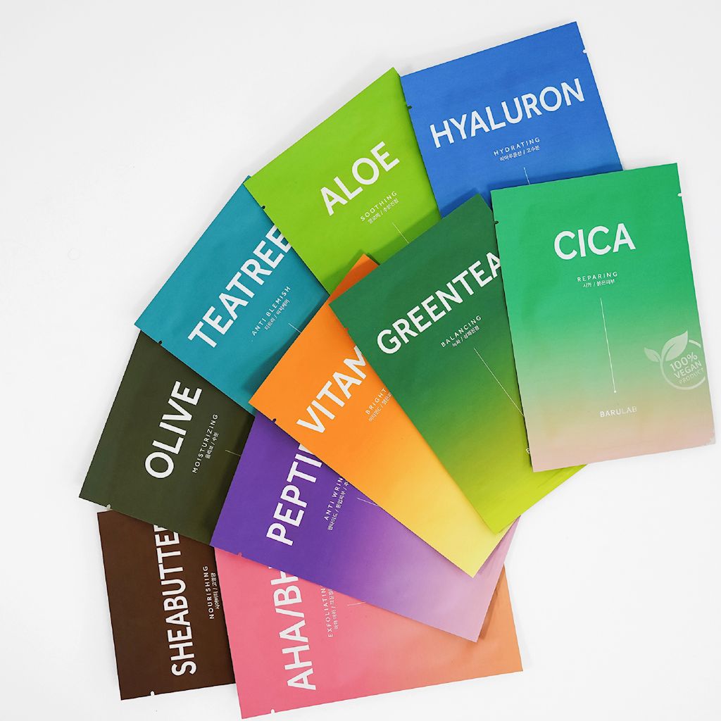 MASECZKI KOREAŃSKIE DO TWARZY W PŁACHCIE VARIETY 10 x 23 g – BARULAB