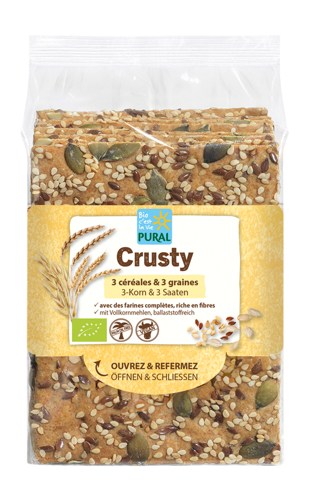 PIECZYWO CHRUPKIE BŁONNIKOWE WIELOZBOŻOWE Z NASIONAMI BIO 200 g – PURAL