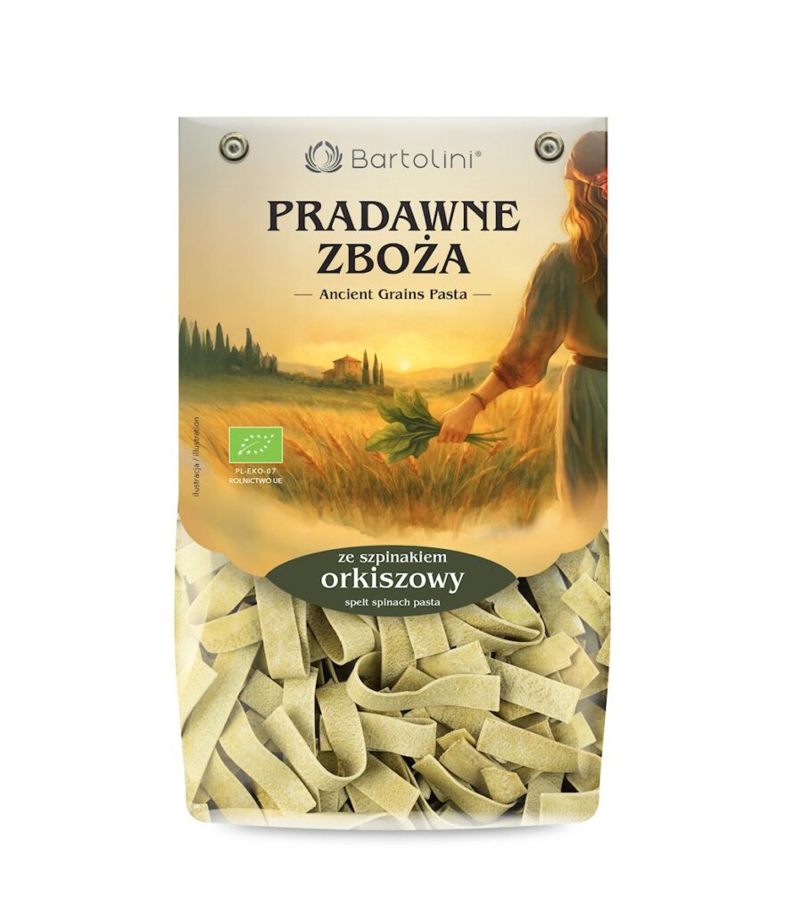 MAKARON (ORKISZOWY SZPINAKOWY) WSTĄŻKI BIO 250 g – BARTOLINI (PRADAWNE ZBOŻA)