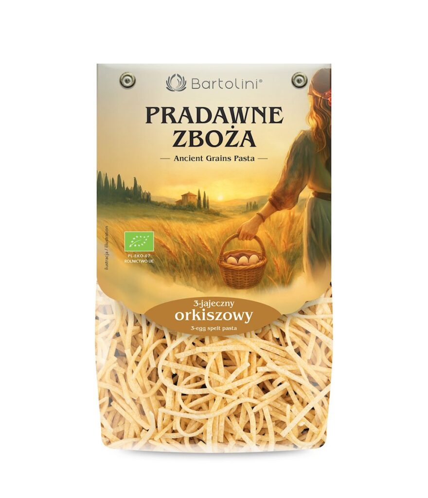 MAKARON (3 JAJECZNY ORKISZOWY) KRAJANKA ŚREDNIA BIO 250 g – BARTOLINI (PRADAWNE ZBOŻA)