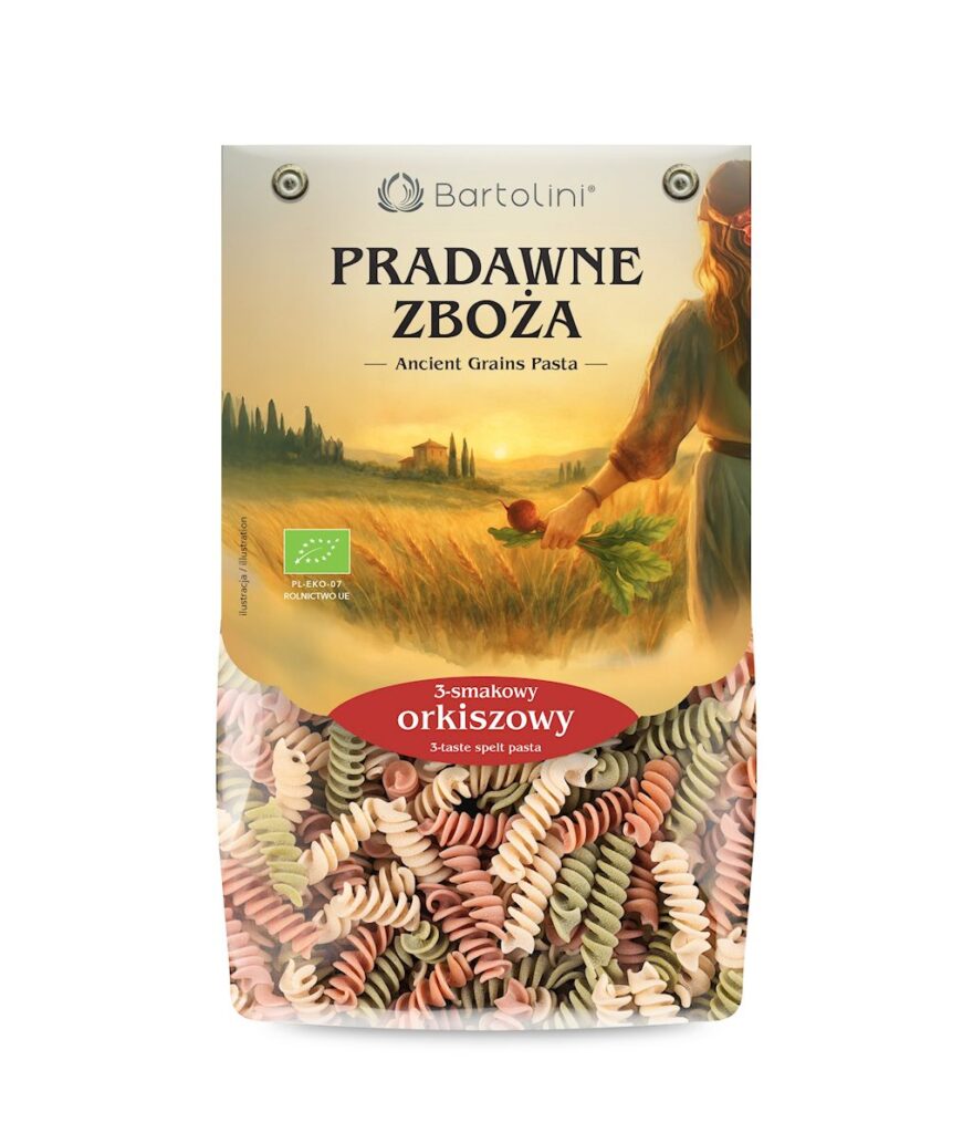 MAKARON (ORKISZOWY 3 SMAKOWY) ŚWIDERKI BIO 250 g – BARTOLINI (PRADAWNE ZBOŻA)