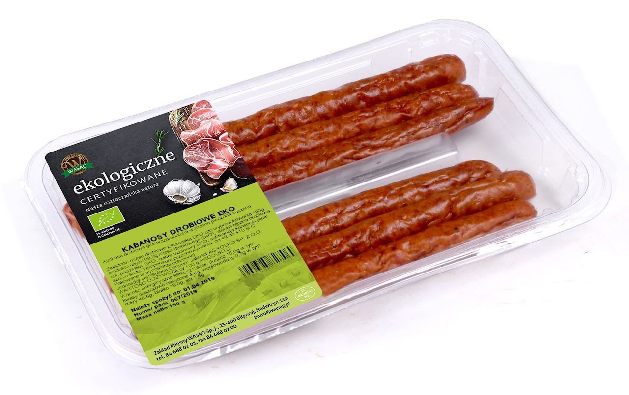 przecena KABANOSY DROBIOWE BIO 150 g (6 sztuk) - WASĄG