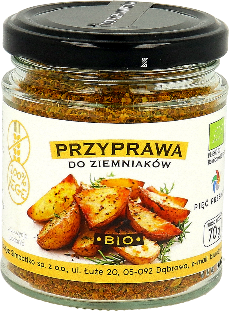 PRZYPRAWA DO ZIEMNIAKÓW BEZGLUTENOWA BIO 70 g – PIĘĆ PRZEMIAN