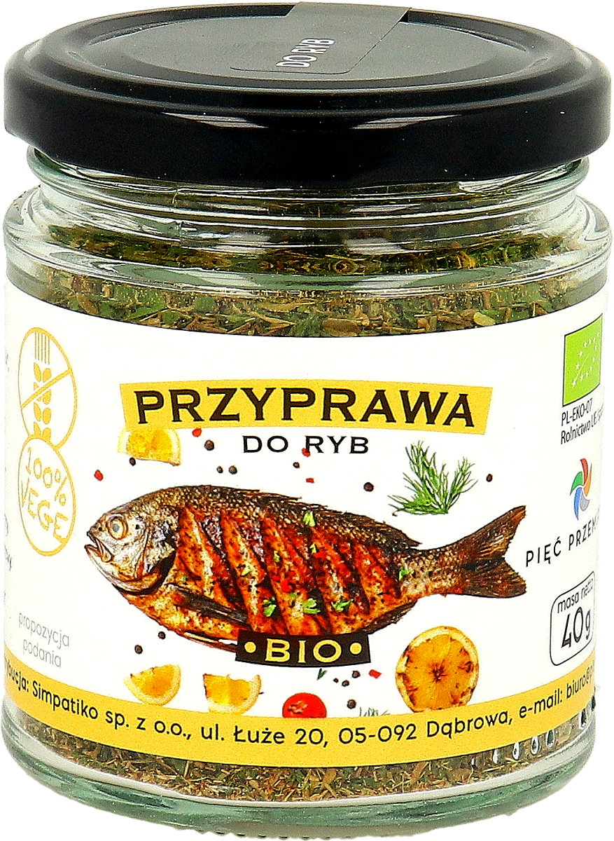 PRZYPRAWA DO RYB BEZGLUTENOWA BIO 40 g - PIĘĆ PRZEMIAN