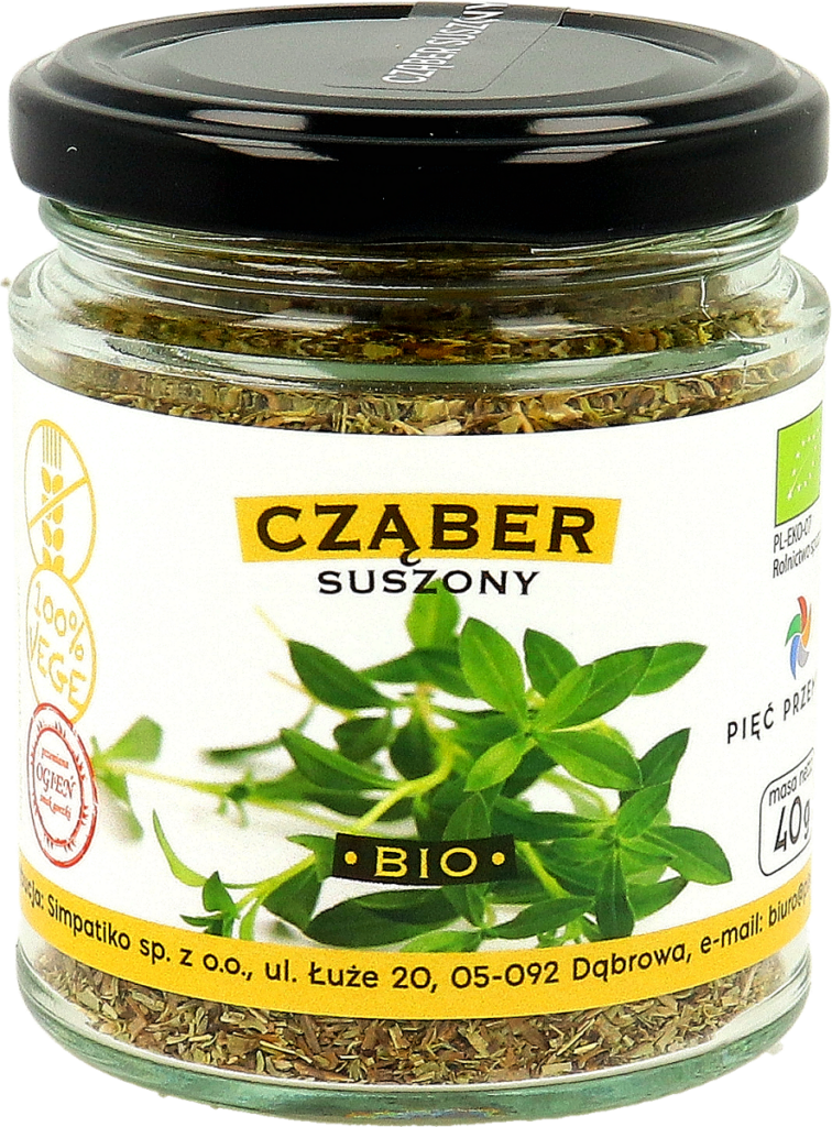 CZĄBER SUSZONY BEZGLUTENOWY BIO 40 g – PIĘĆ PRZEMIAN