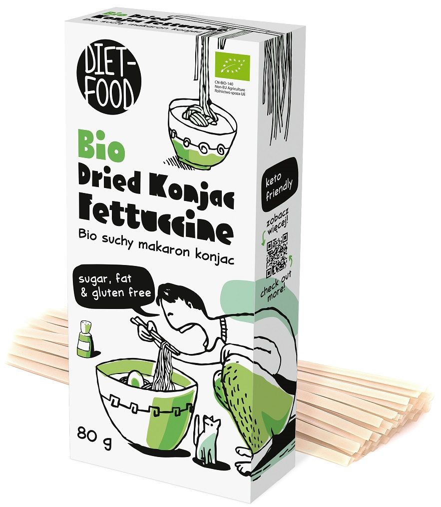 MAKARON (SUCHY KONJAC) FETTUCCINE BEZGLUTENOWY BIO 80 g – DIET-FOOD