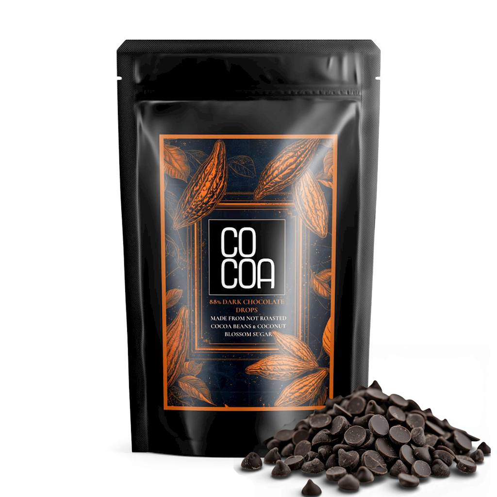 DROPSY Z CIEMNEJ CZEKOLADY 88 % BIO 200 g – COCOA