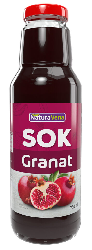 przecena SOK Z GRANATU 100 % 750 ml – NATURAVENA