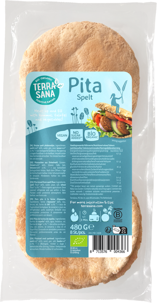 CHLEB PITA ORKISZOWY BIO 480 g – TERRASANA
