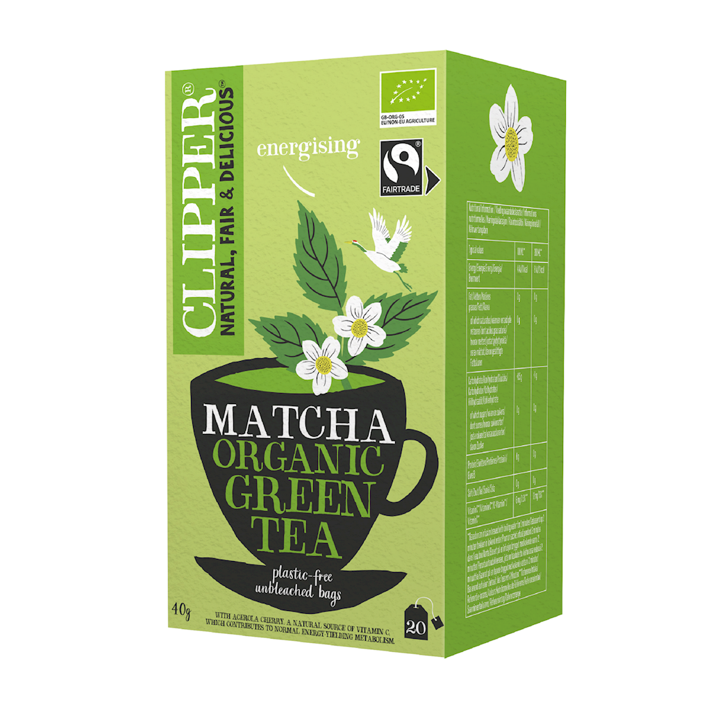 HERBATA ZIELONA Z ACEROLĄ I MATCHĄ FAIR TRADE BIO (20 x 2 g) 40 g – CLIPPER