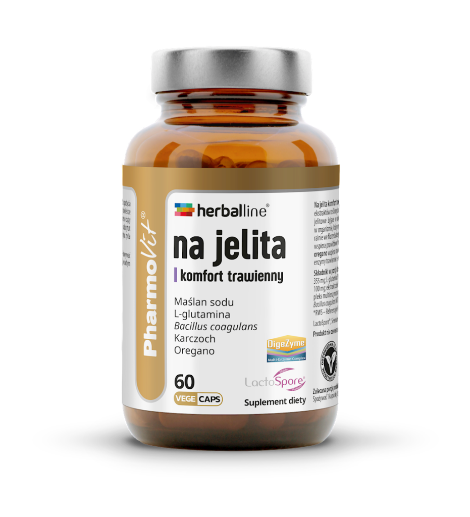 KAPSUŁKI NA JELITA I KOMFORT TRAWIENNY BEZGLUTENOWE 60 szt. – PHARMOVIT (HERBALLINE)